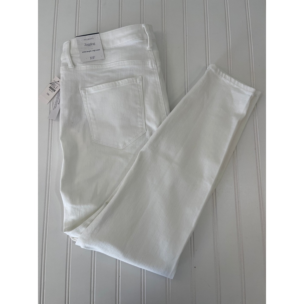 NWT Talbots White Jegging Ankle Length High Waist Pants Jeans Petite 10P New